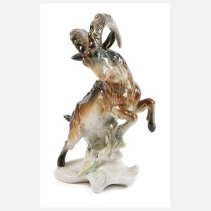 Karl Ens Volkstedt "Steinbock mit Echse"