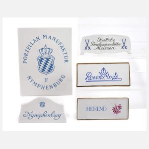 Konvolut Werbeaufsteller Porzellanmanufakturen