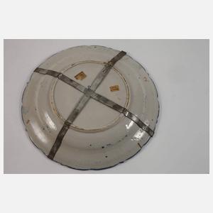 Vier Fayenceteller Blaumalerei