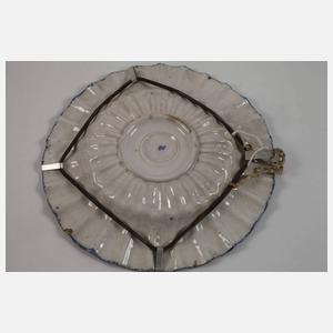 Vier Fayenceteller Blaumalerei