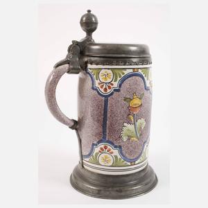 Zwei wuchtige Thüringer Fayencewalzenkrüge