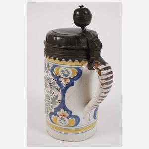 Zwei wuchtige Thüringer Fayencewalzenkrüge