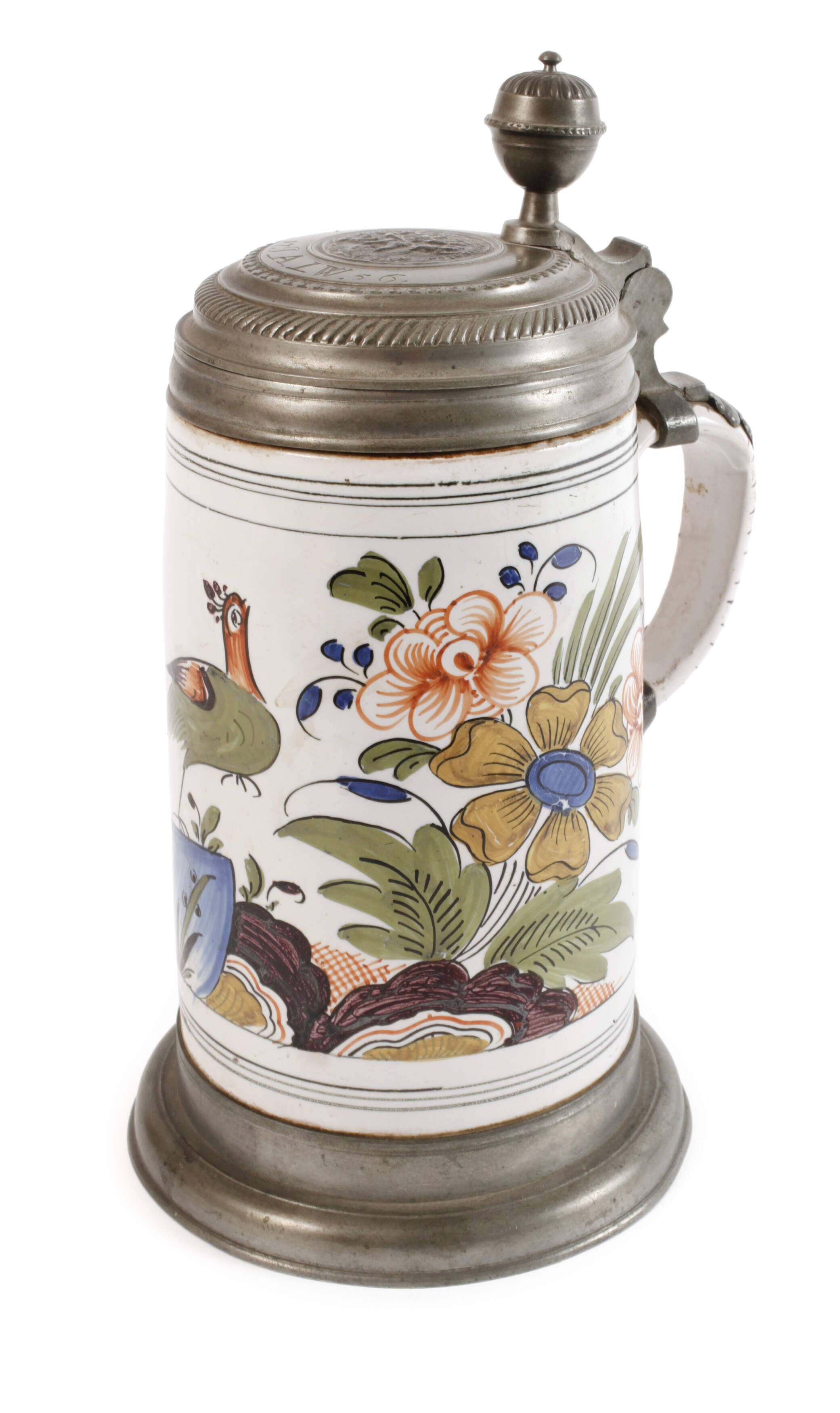 Barocker Thüringer Fayencewalzenkrug