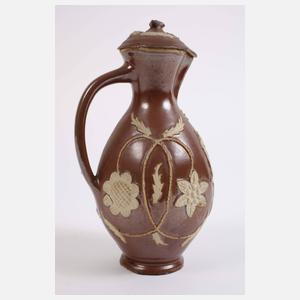 Seltene Bunzlauer Kanne mit Deckel