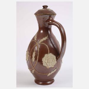 Seltene Bunzlauer Kanne mit Deckel