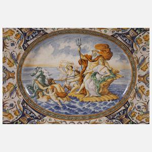 Übergroße italienische Majolikaplatte