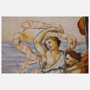 Übergroße italienische Majolikaplatte