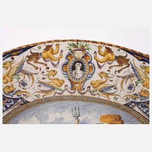 Übergroße italienische Majolikaplatte