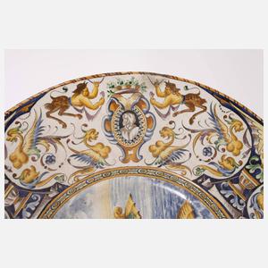 Übergroße italienische Majolikaplatte