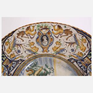 Übergroße italienische Majolikaplatte