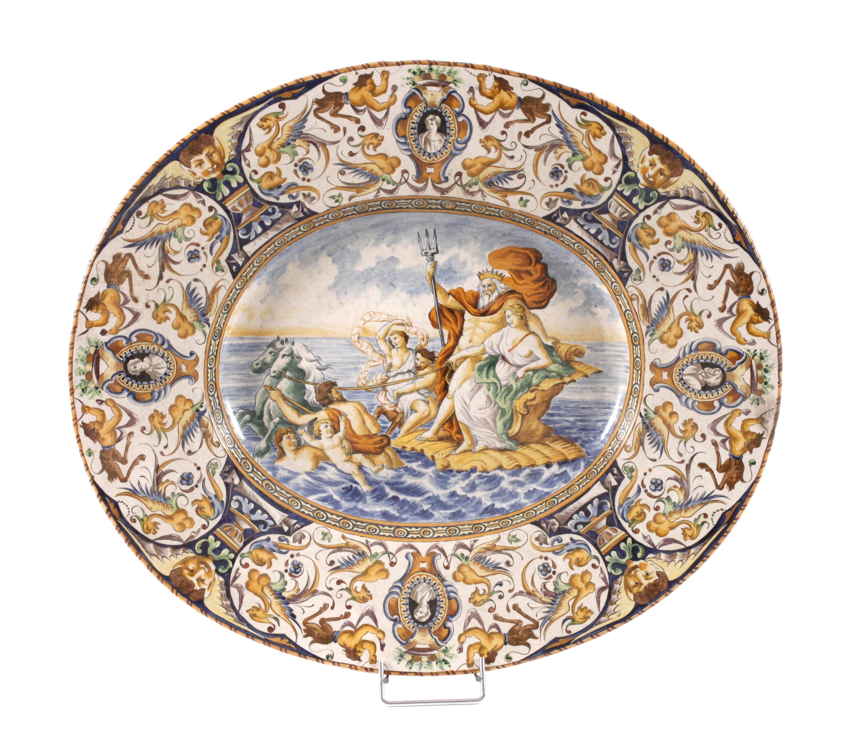 Übergroße italienische Majolikaplatte