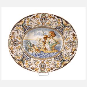 Übergroße italienische Majolikaplatte