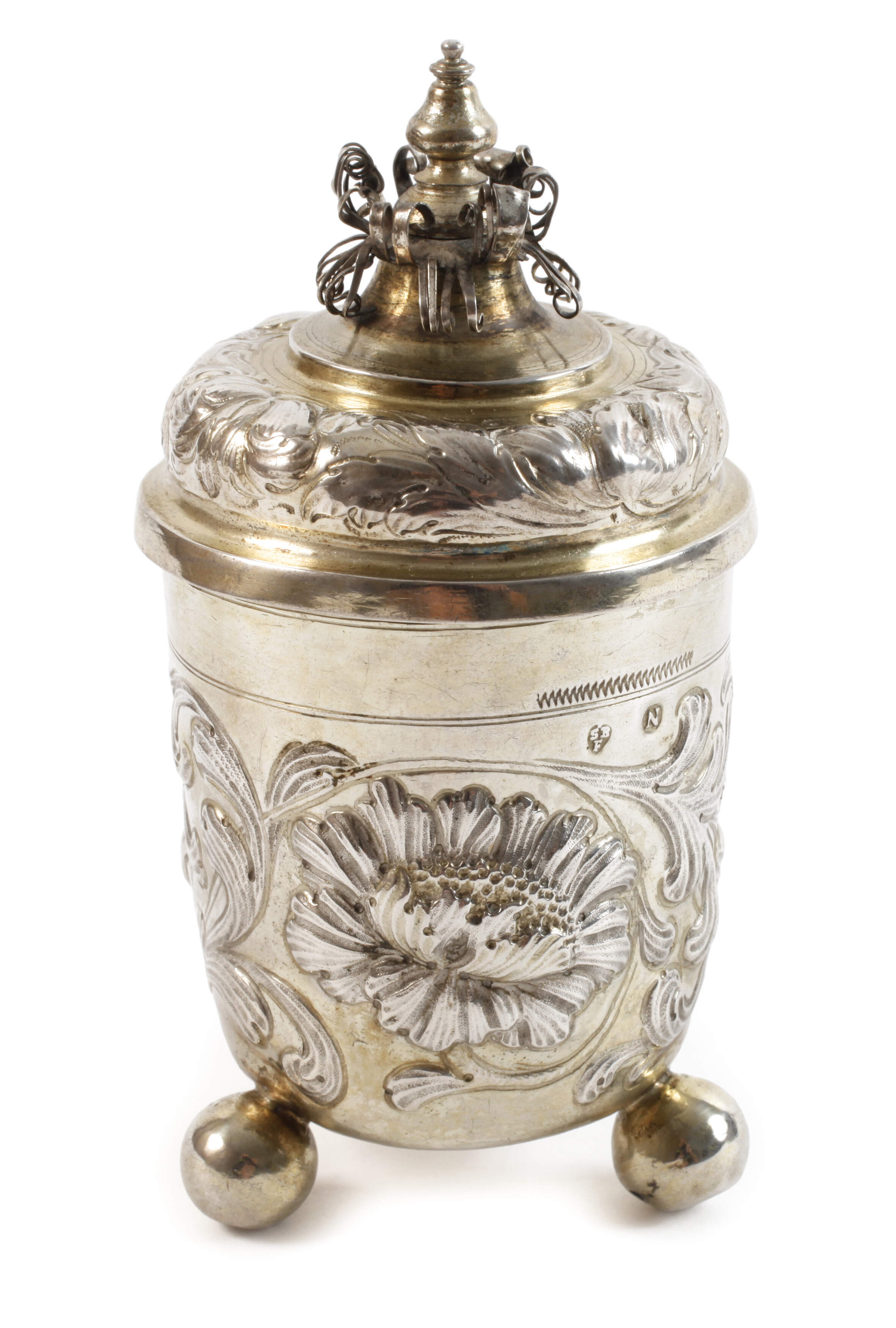 Barocker Nürnberger Kugelfußbecher