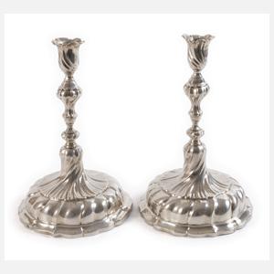 Paar barocke Silberleuchter