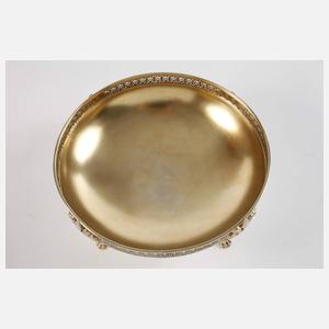 Silberschale mit Glaseinsatz