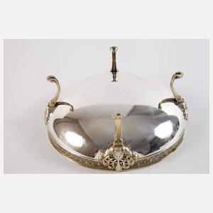 Silberschale mit Glaseinsatz