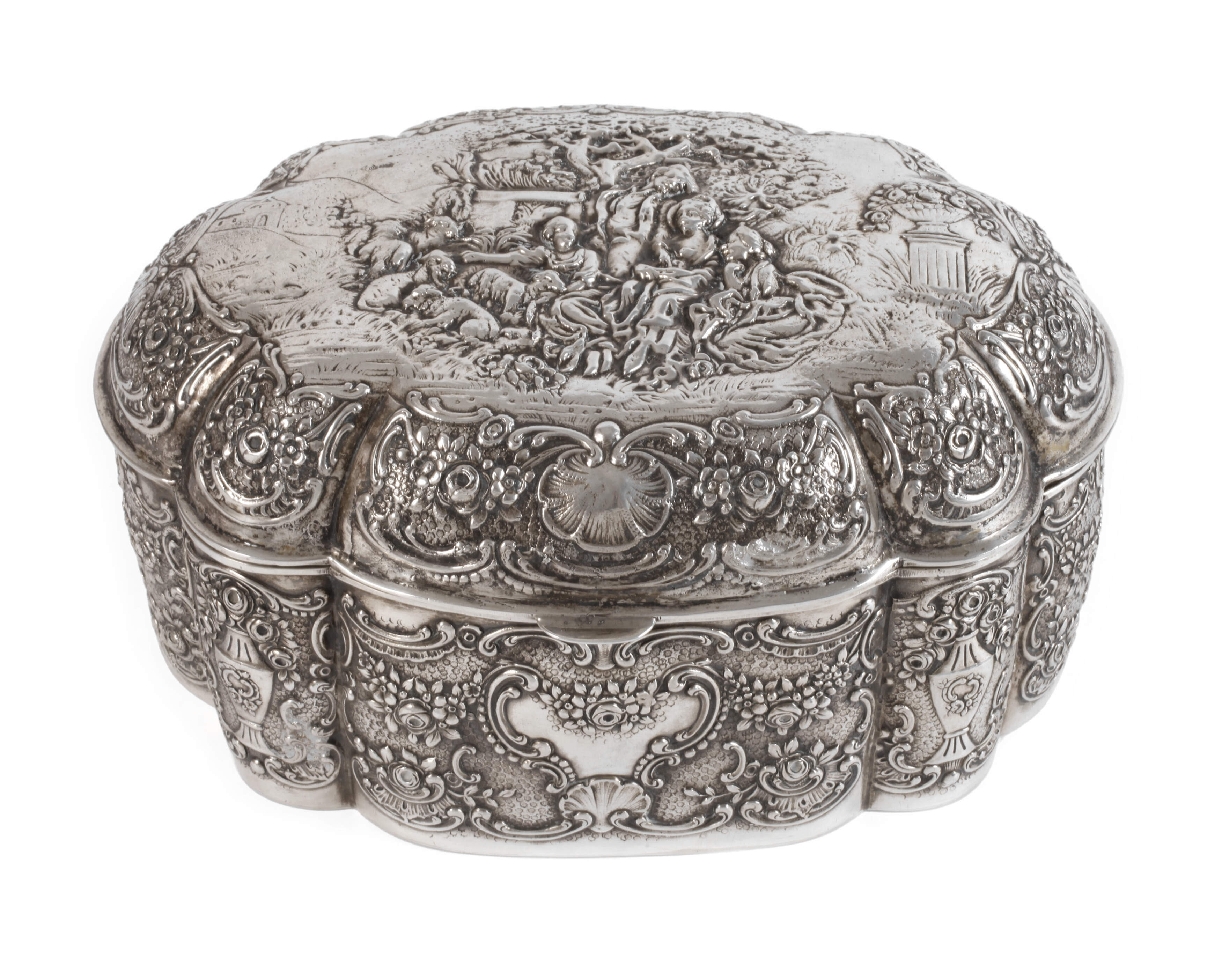 Silber üppige Schatulle im Barockstil