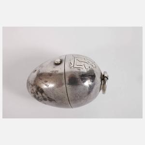 Silber-Ei mit Nähutensilien England