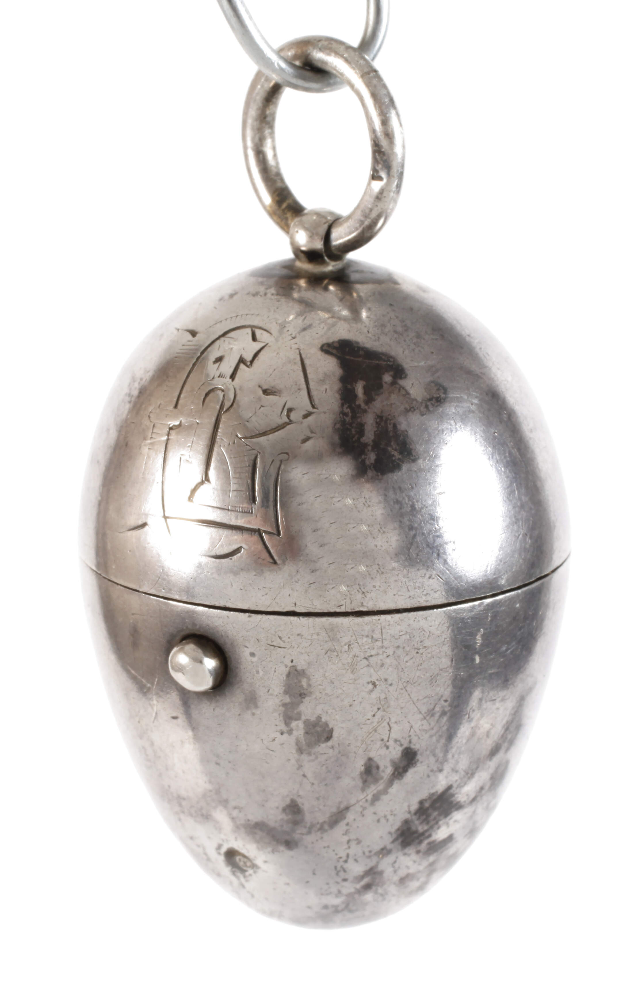 Silber-Ei mit Nähutensilien England