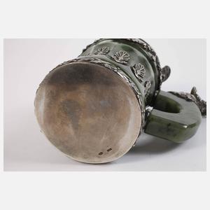 Seltener Humpen aus Silber und Nephrit