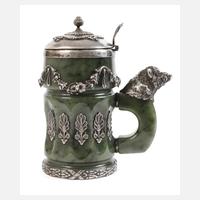 Seltener Humpen aus Silber und Nephrit111