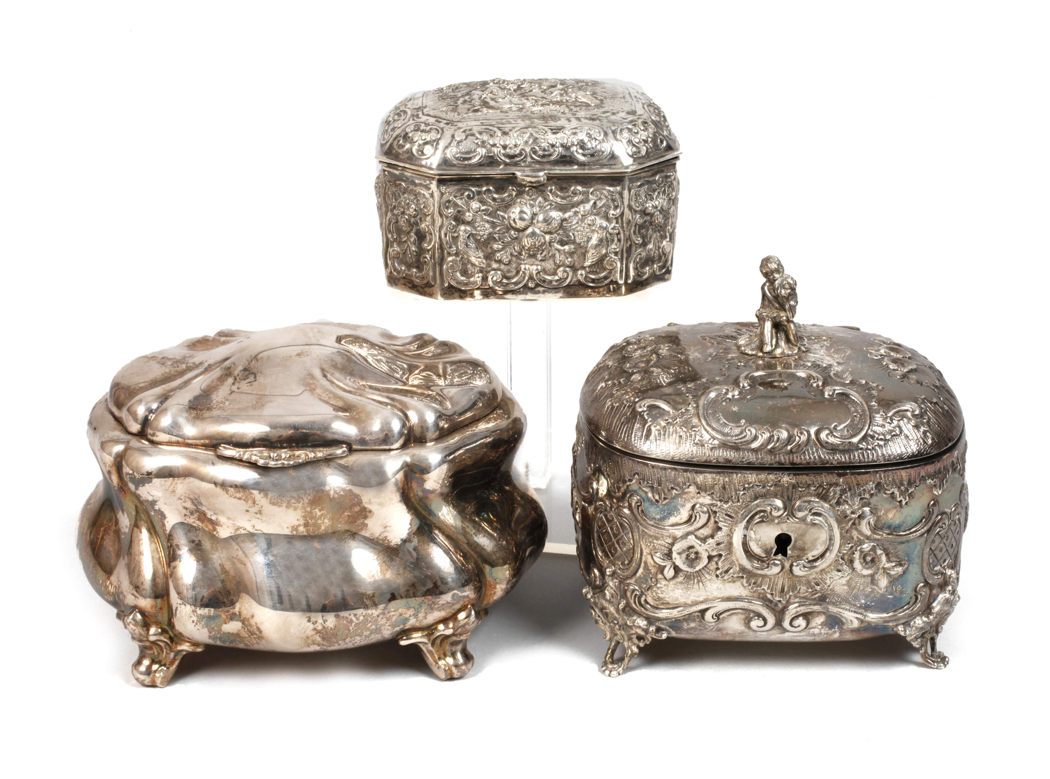 Silber drei Zuckerdosen