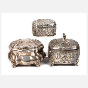 Silber drei Zuckerdosen