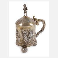 Silber großer Kugelfußhumpen im Barockstil111