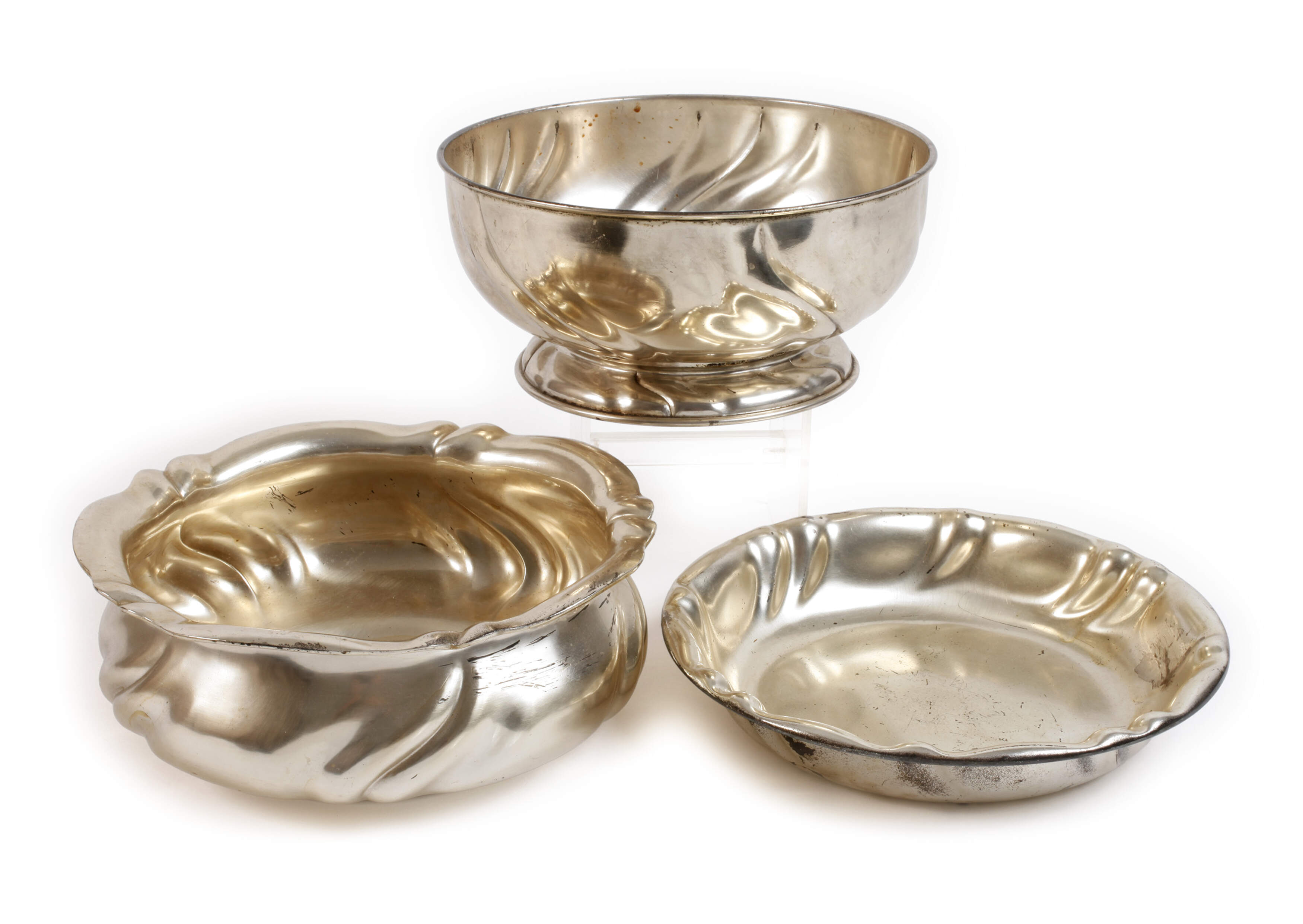 Silber drei Schalen im Barockstil