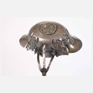 Barocke Silberkelle mit Münze