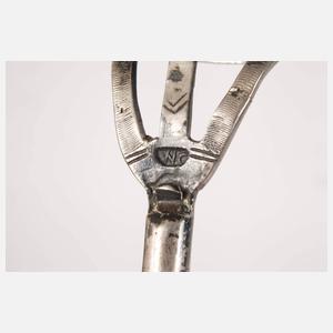 Barocke Silberkelle mit Münze