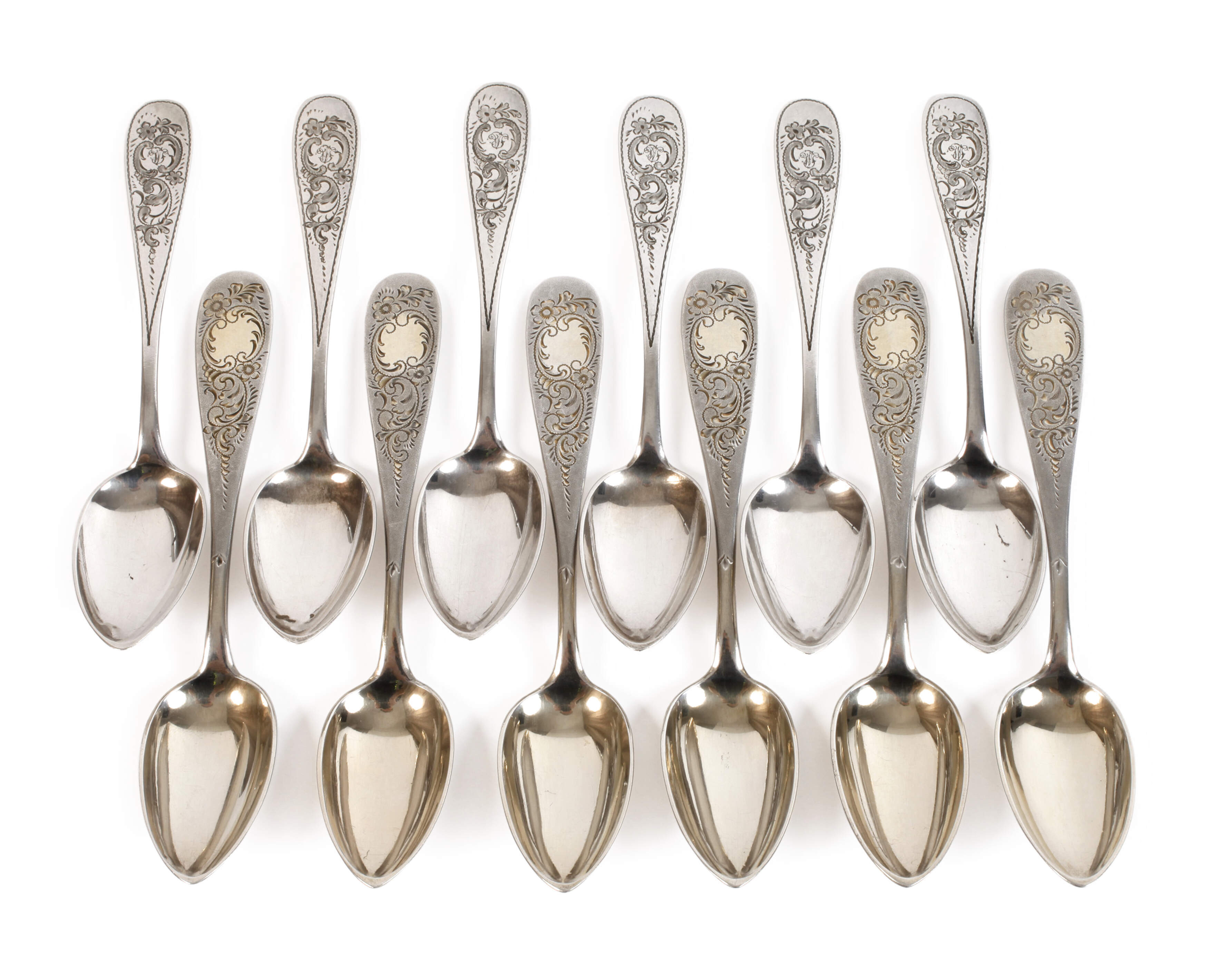 Silber zwölf Kaffeelöffel Historismus