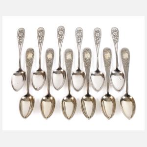 Silber zwölf Kaffeelöffel Historismus