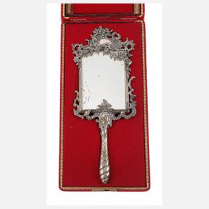 Silber Handspiegel im Etui