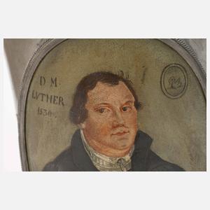 Paar seltene Portrait-Becher Martin Luther