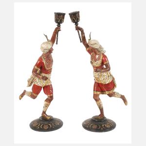 Figürliches Leuchterpaar als Orientalen