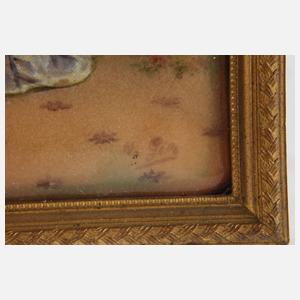 Emaillebildplatte Die Hutmacherin