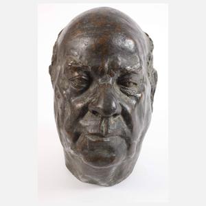 Großer Bronzekopf eines Mannes