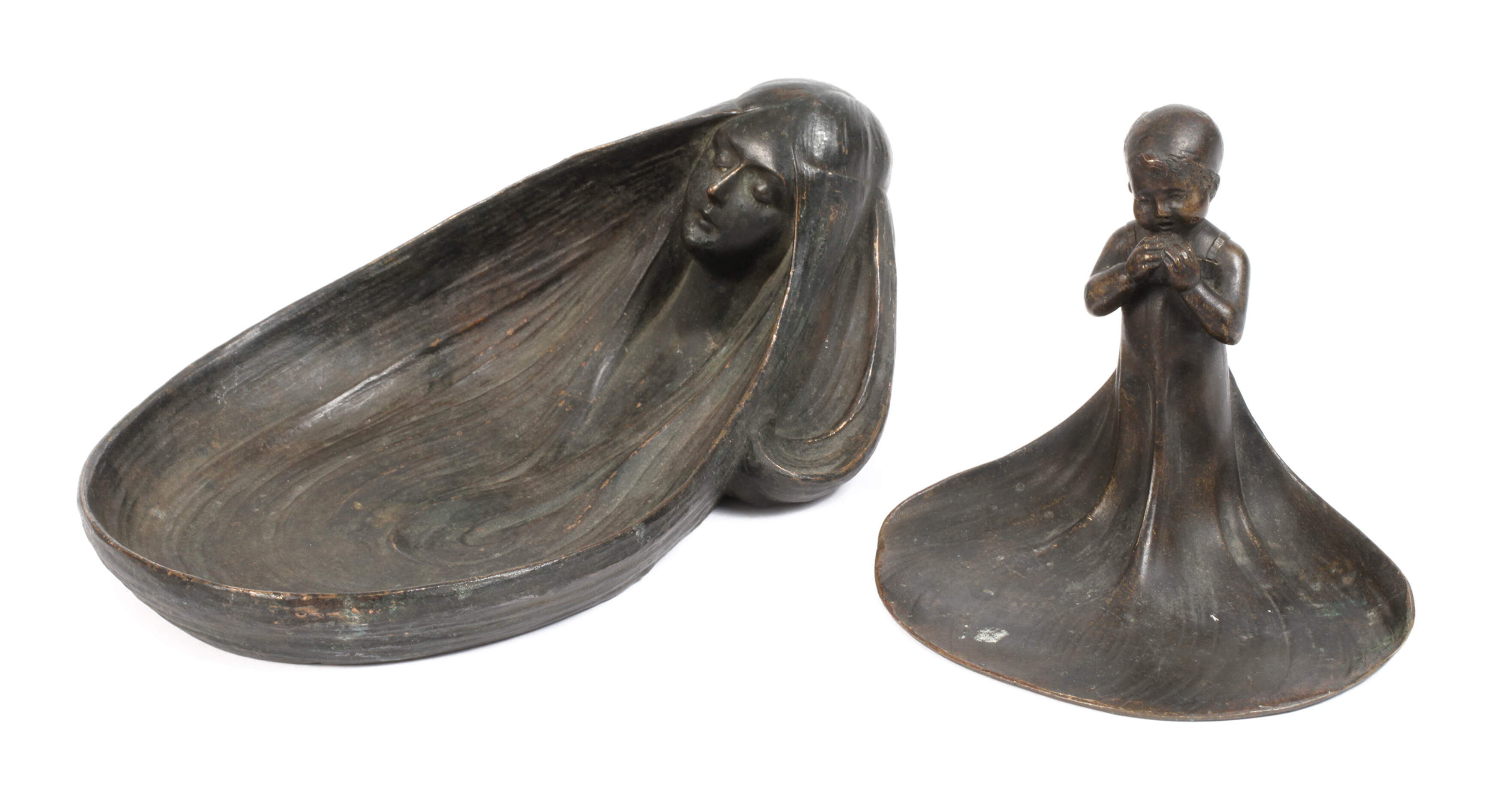 Gustav Gurschner Schale "Ophelia" und Mädchenfigur