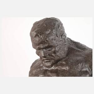 Paar Buchstützen mit Atlanten