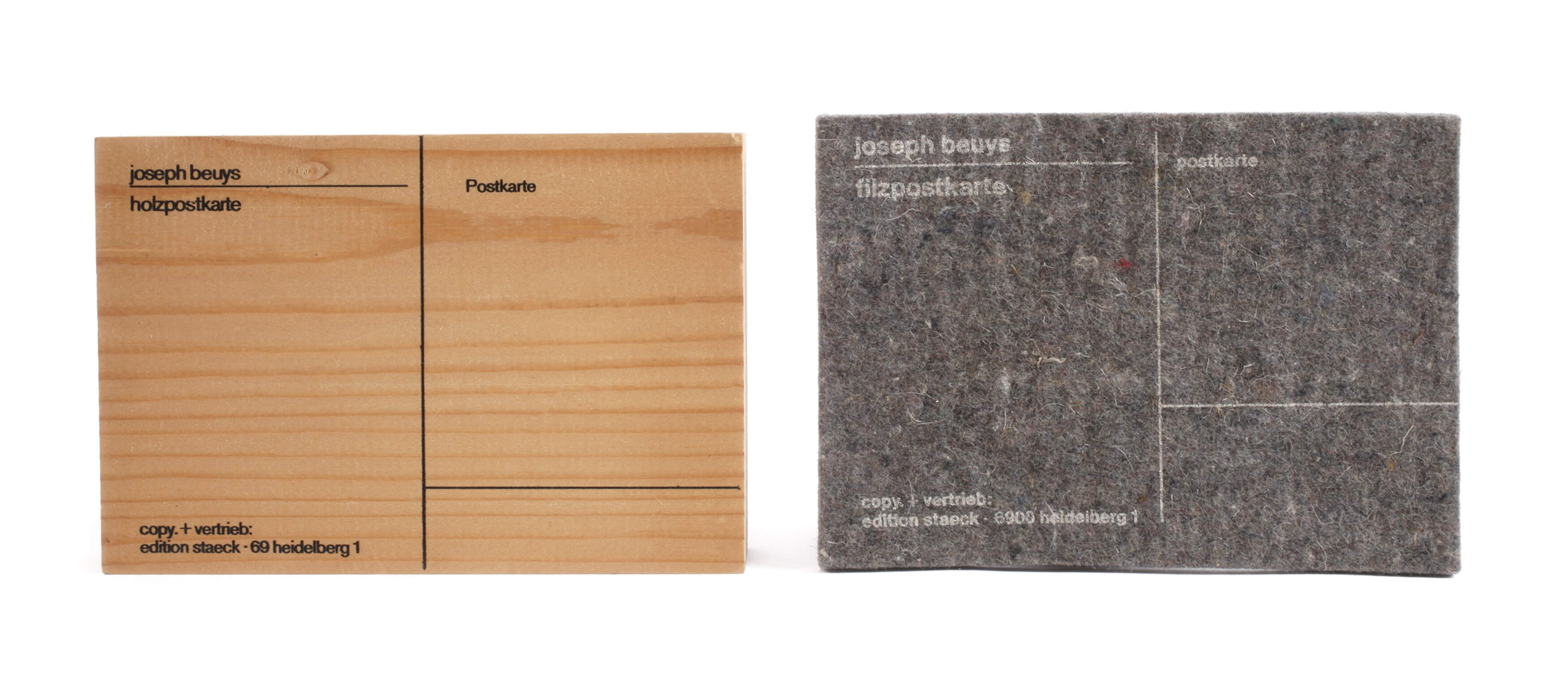 Joseph Beuys, Filz- und Holzpostkarte