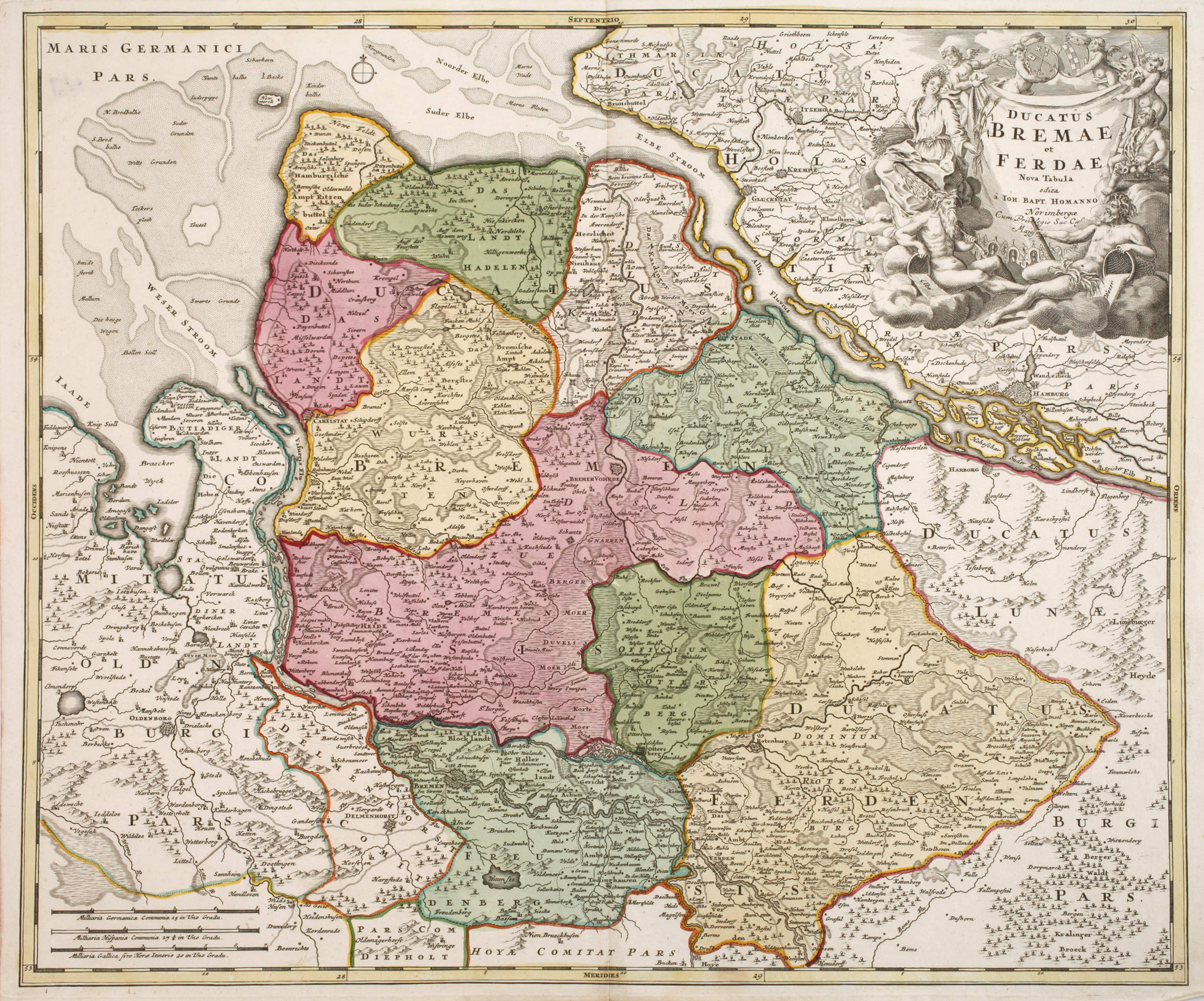 Johann B. Homann, Karte Gebiet um Bremen