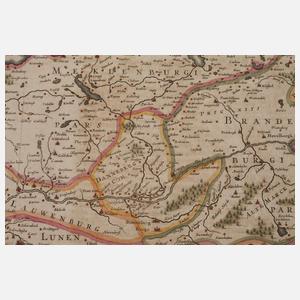 Johannes Janssonius, Karte Verlauf der Elbe