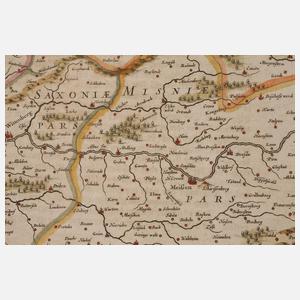 Johannes Janssonius, Karte Verlauf der Elbe