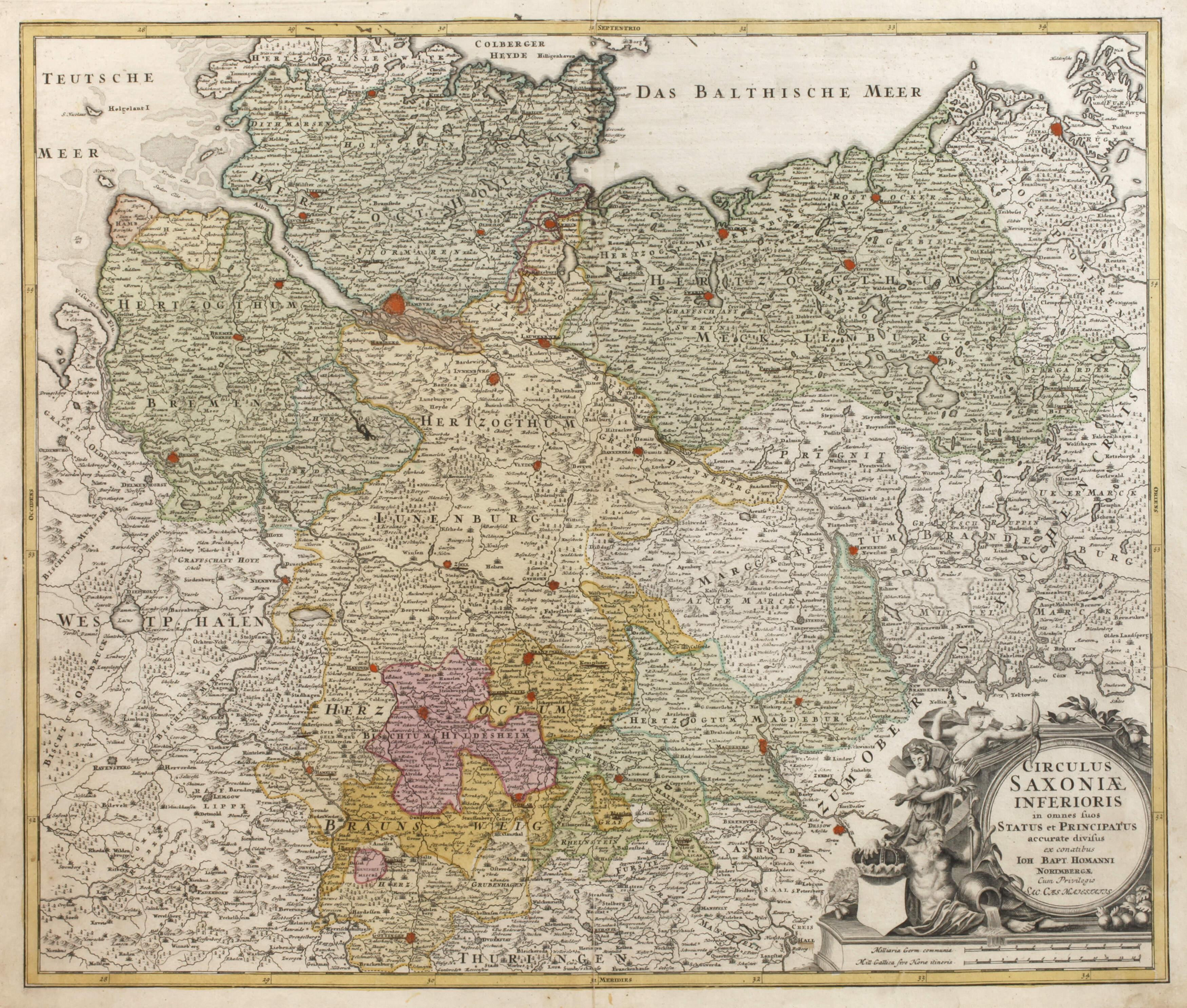 Johann Homann, Karte Mittel- und Norddeutschland