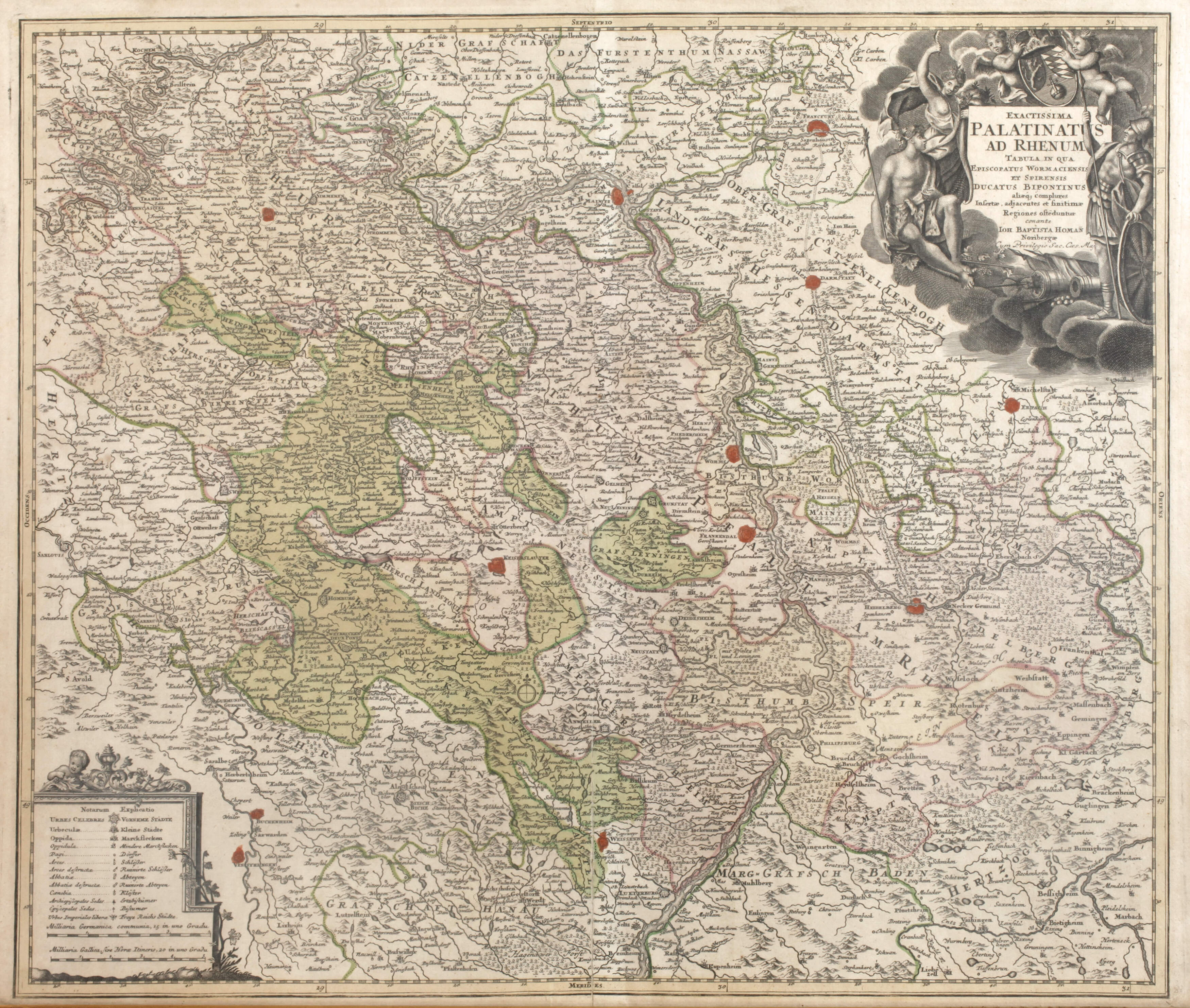 Johann Baptist Homann, Karte Mittelrhein