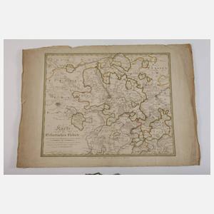 Drei Kupferstichkarten Mitteldeutschland