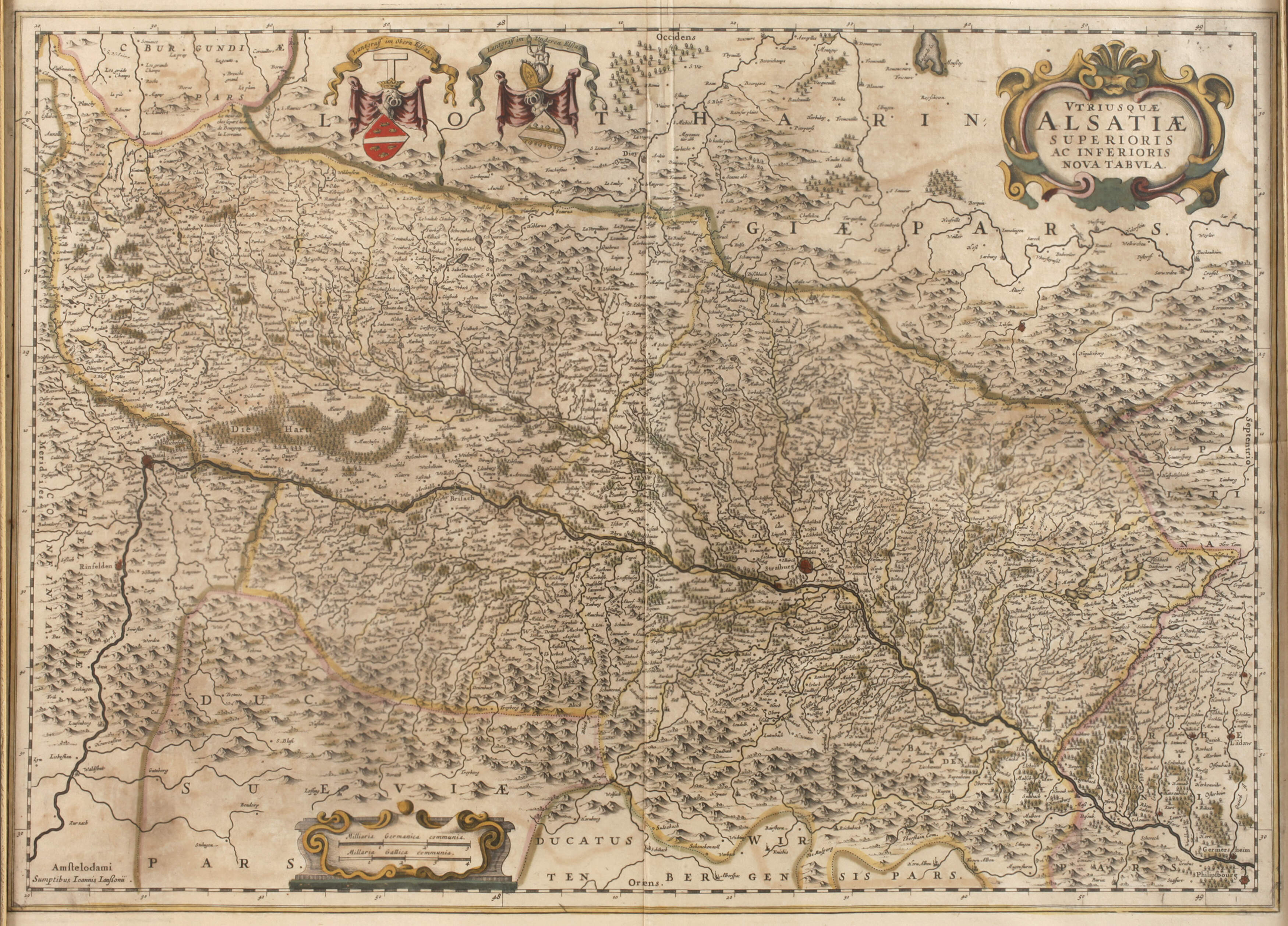 Johannes Janssonius, Karte Rheinverlauf