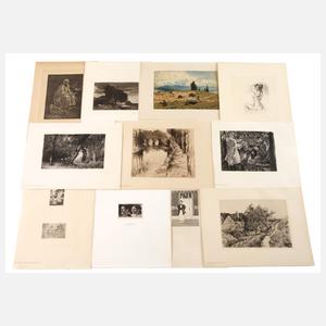 Konvolut Graphikbeilagen aus Pan