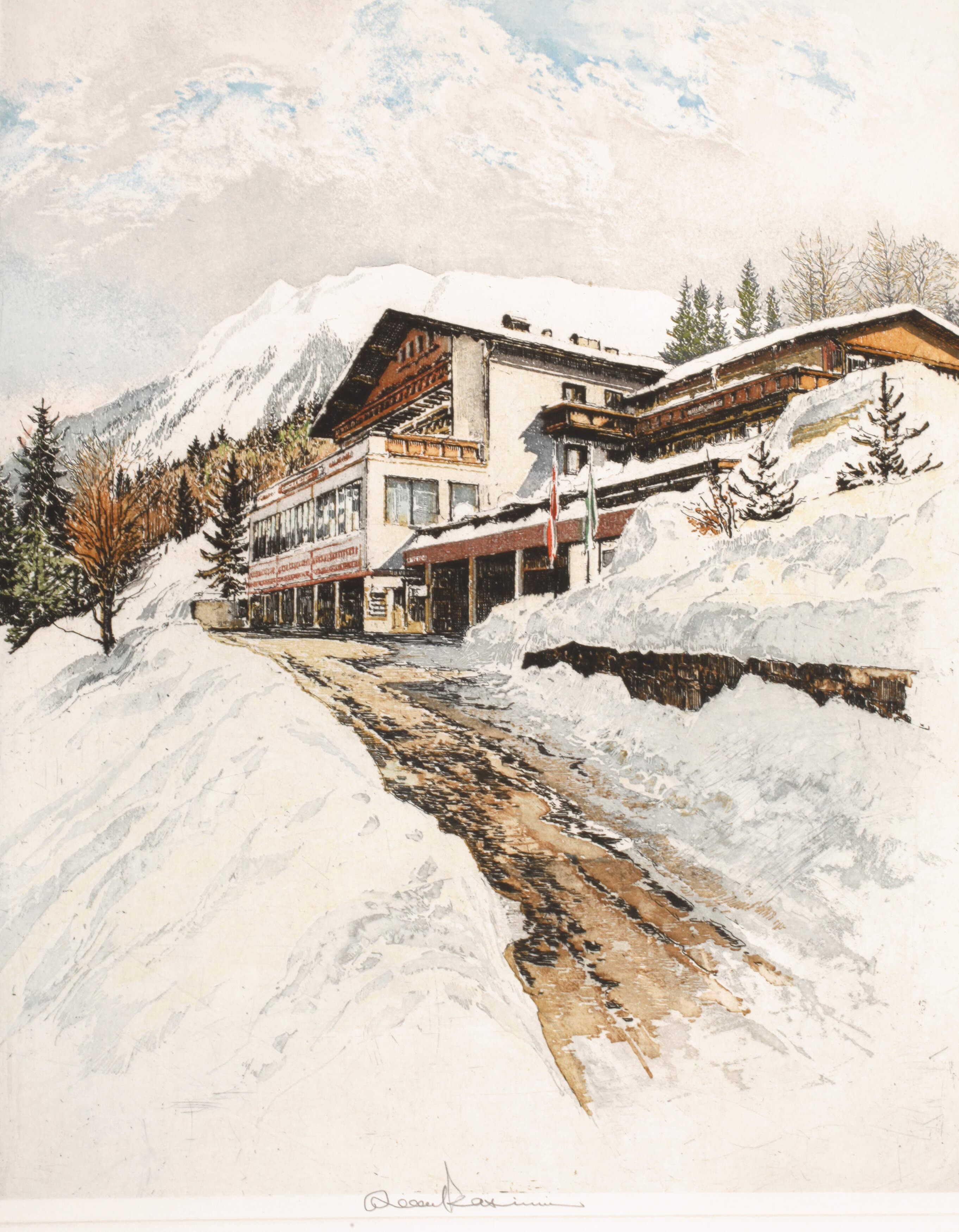 Robert Kasimir, Alpiner Berghof im Winter